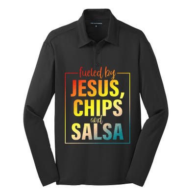 Fueled By Jesus Chips & Salsa Mexican Food Lovers Silk Touch Performance Long Sleeve Polo