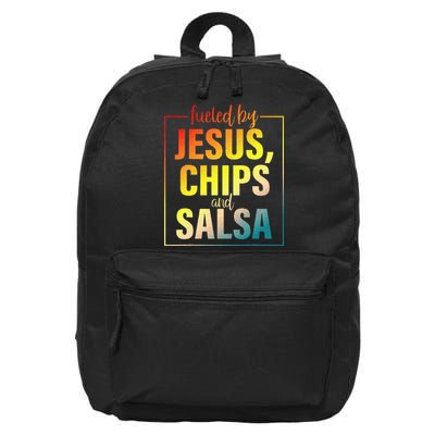 Fueled By Jesus Chips & Salsa Mexican Food Lovers 16 in Basic Backpack