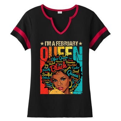 February Birthday Juneteenth For Wo Black African Queen Ladies Halftime Notch Neck Tee