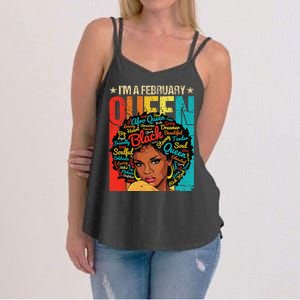 February Birthday Juneteenth For Wo Black African Queen Women's Strappy Tank