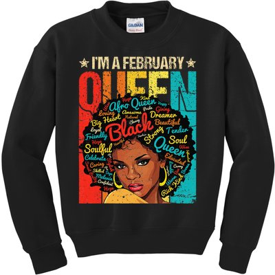 February Birthday Juneteenth For Wo Black African Queen Kids Sweatshirt