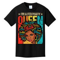 February Birthday Juneteenth For Wo Black African Queen Kids T-Shirt