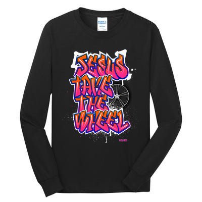 Flite Boi Jesus Take The Wheel Graffiti Tall Long Sleeve T-Shirt