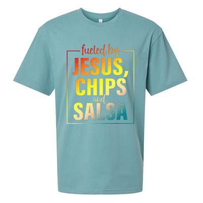 Fueled By Jesus Chips & Salsa Mexican Food Lovers Sueded Cloud Jersey T-Shirt