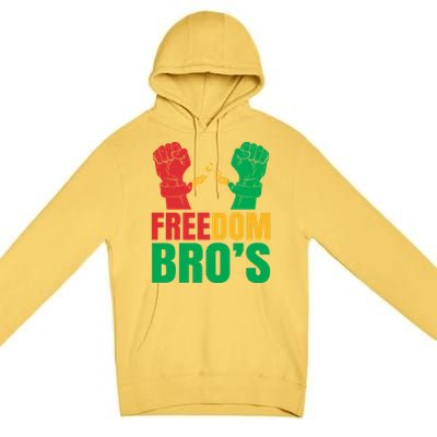 Freedom Bros Juneteenth Black Freedom 1865 African American Gift Premium Pullover Hoodie