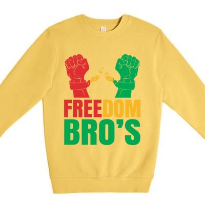 Freedom Bros Juneteenth Black Freedom 1865 African American Gift Premium Crewneck Sweatshirt