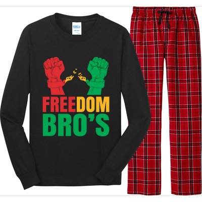 Freedom Bros Juneteenth Black Freedom 1865 African American Gift Long Sleeve Pajama Set