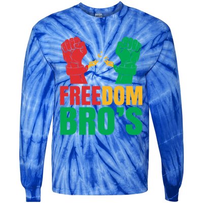 Freedom Bros Juneteenth Black Freedom 1865 African American Gift Tie-Dye Long Sleeve Shirt