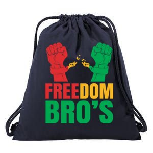 Freedom Bros Juneteenth Black Freedom 1865 African American Gift Drawstring Bag