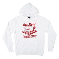 Freshly Baked Just For You Funny Retro Cat Trendy Vintage Meme Hoodie