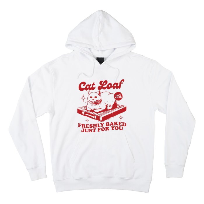 Freshly Baked Just For You Funny Retro Cat Trendy Vintage Meme Hoodie