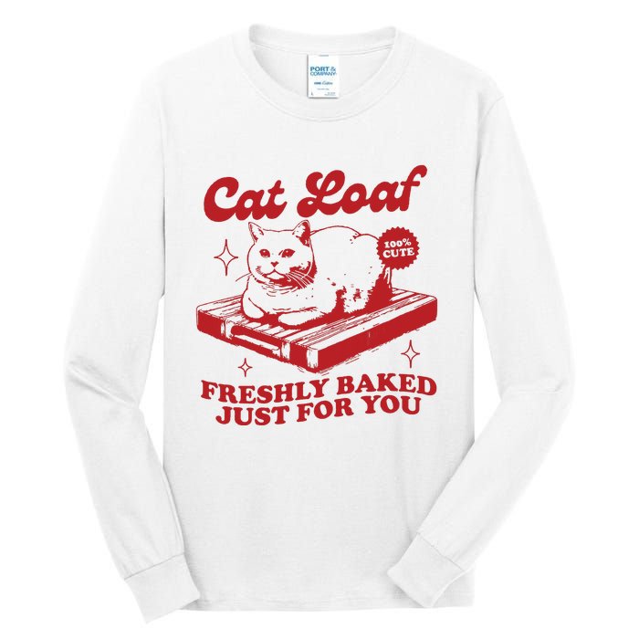 Freshly Baked Just For You Funny Retro Cat Trendy Vintage Meme Tall Long Sleeve T-Shirt