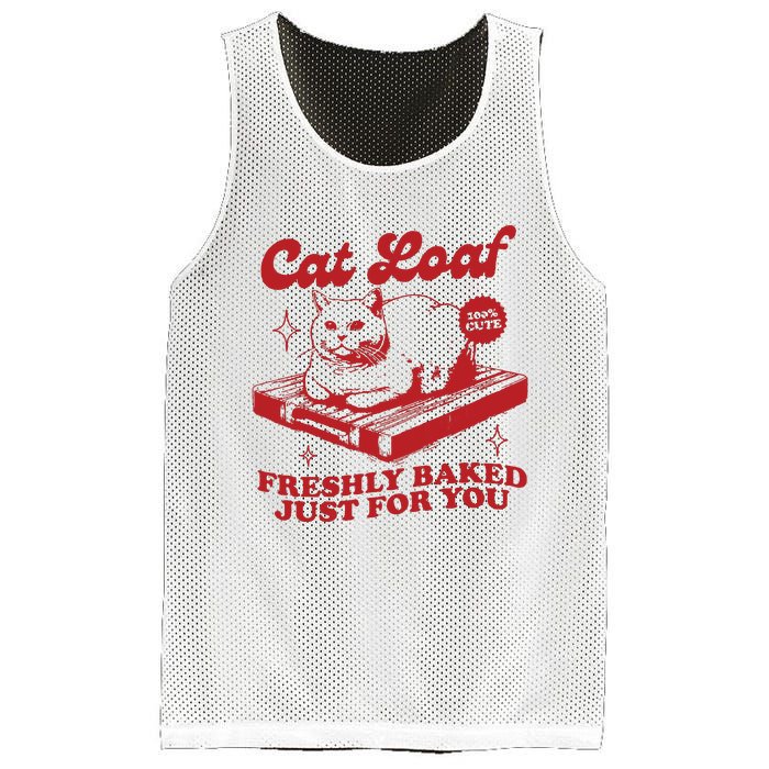 Freshly Baked Just For You Funny Retro Cat Trendy Vintage Meme Mesh Reversible Basketball Jersey Tank