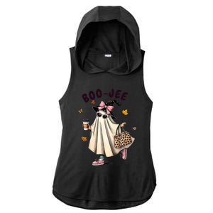 Funny Boo Jee Ghost Halloween Boo Jee Ghost Spooky Season Ladies PosiCharge Tri-Blend Wicking Draft Hoodie Tank