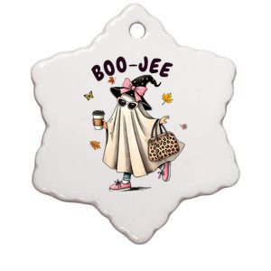 Funny Boo Jee Ghost Halloween Boo Jee Ghost Spooky Season Ceramic Star Ornament