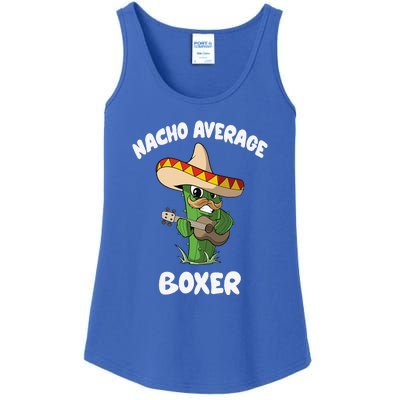 Funny Boxer Joke Humor Nacho Average Boxer Ladies Essential Tank