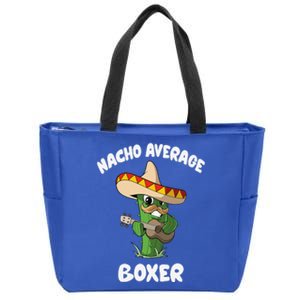 Funny Boxer Joke Humor Nacho Average Boxer Zip Tote Bag