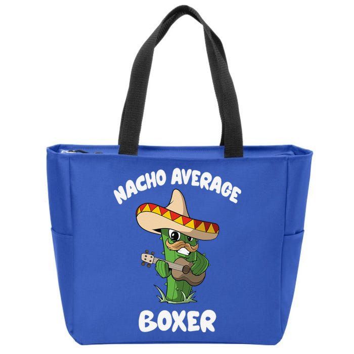 Funny Boxer Joke Humor Nacho Average Boxer Zip Tote Bag