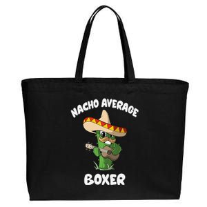 Funny Boxer Joke Humor Nacho Average Boxer Cotton Canvas Jumbo Tote