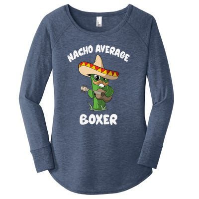 Funny Boxer Joke Humor Nacho Average Boxer Women's Perfect Tri Tunic Long Sleeve Shirt