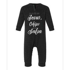 Fueled By Jesus Chips & Salsa Mexican Food Lovers Infant Fleece One Piece