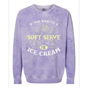 Funny Badminton Joke Soft Serve Quote Badminton Player Gift Colorblast Crewneck Sweatshirt