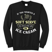 Funny Badminton Joke Soft Serve Quote Badminton Player Gift Sweatshirt