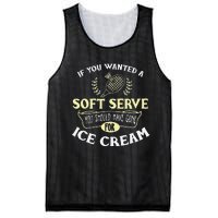 Funny Badminton Joke Soft Serve Quote Badminton Player Gift Mesh Reversible Basketball Jersey Tank