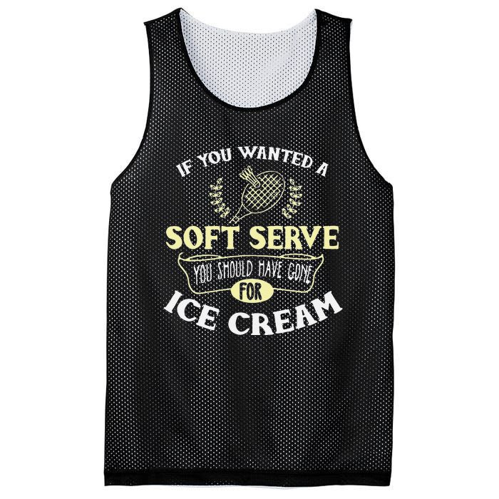 Funny Badminton Joke Soft Serve Quote Badminton Player Gift Mesh Reversible Basketball Jersey Tank