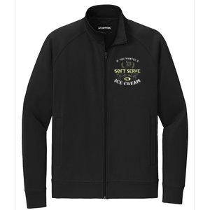 Funny Badminton Joke Soft Serve Quote Badminton Player Gift Stretch Full-Zip Cadet Jacket