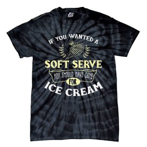 Funny Badminton Joke Soft Serve Quote Badminton Player Gift Tie-Dye T-Shirt