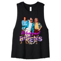 Funny Bidens Joke Weekend At Bidens Women's Racerback Cropped Tank