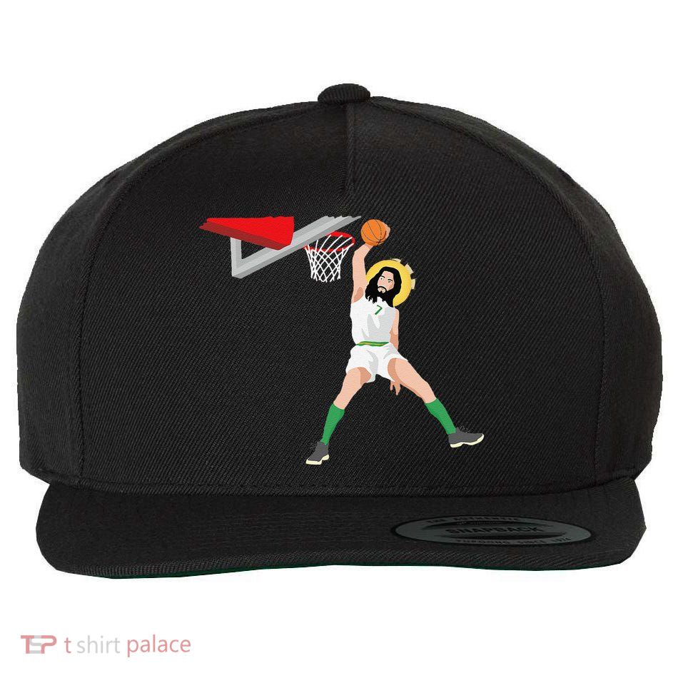 Funny Basketball Jesus Christian Humor Slam Dunk Wool Snapback Cap