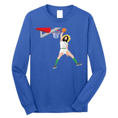 Funny Basketball Jesus Christian Humor Slam Dunk Long Sleeve Shirt
