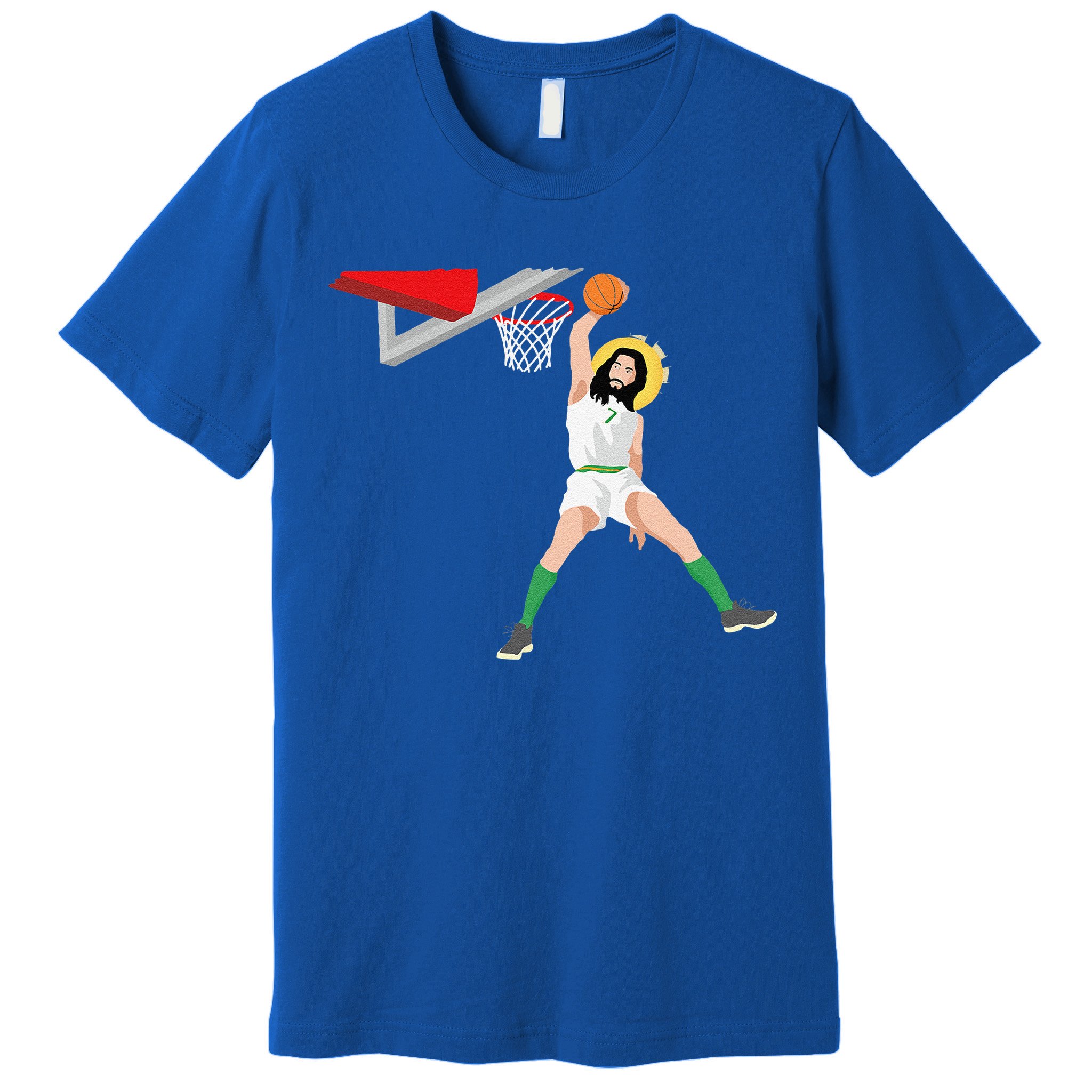 Funny Basketball Jesus Christian Humor Slam Dunk Premium T-Shirt