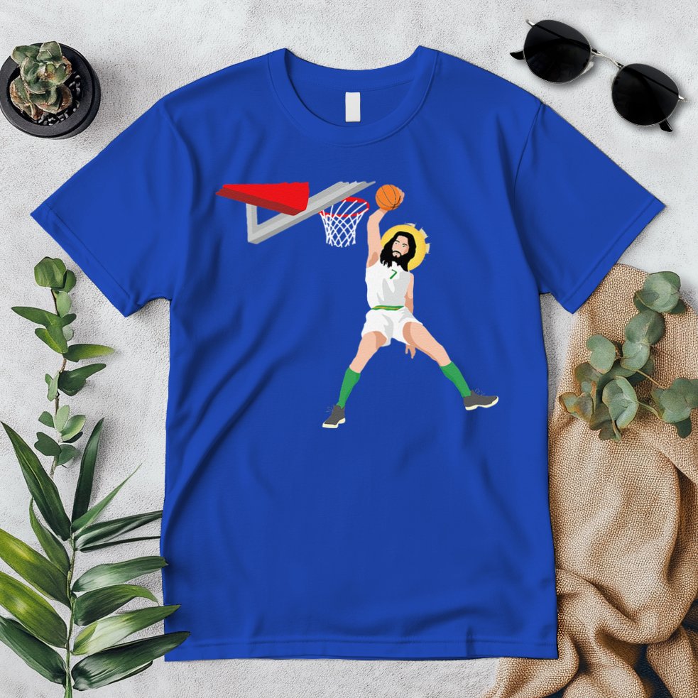 Funny Basketball Jesus Christian Humor Slam Dunk Premium T-Shirt
