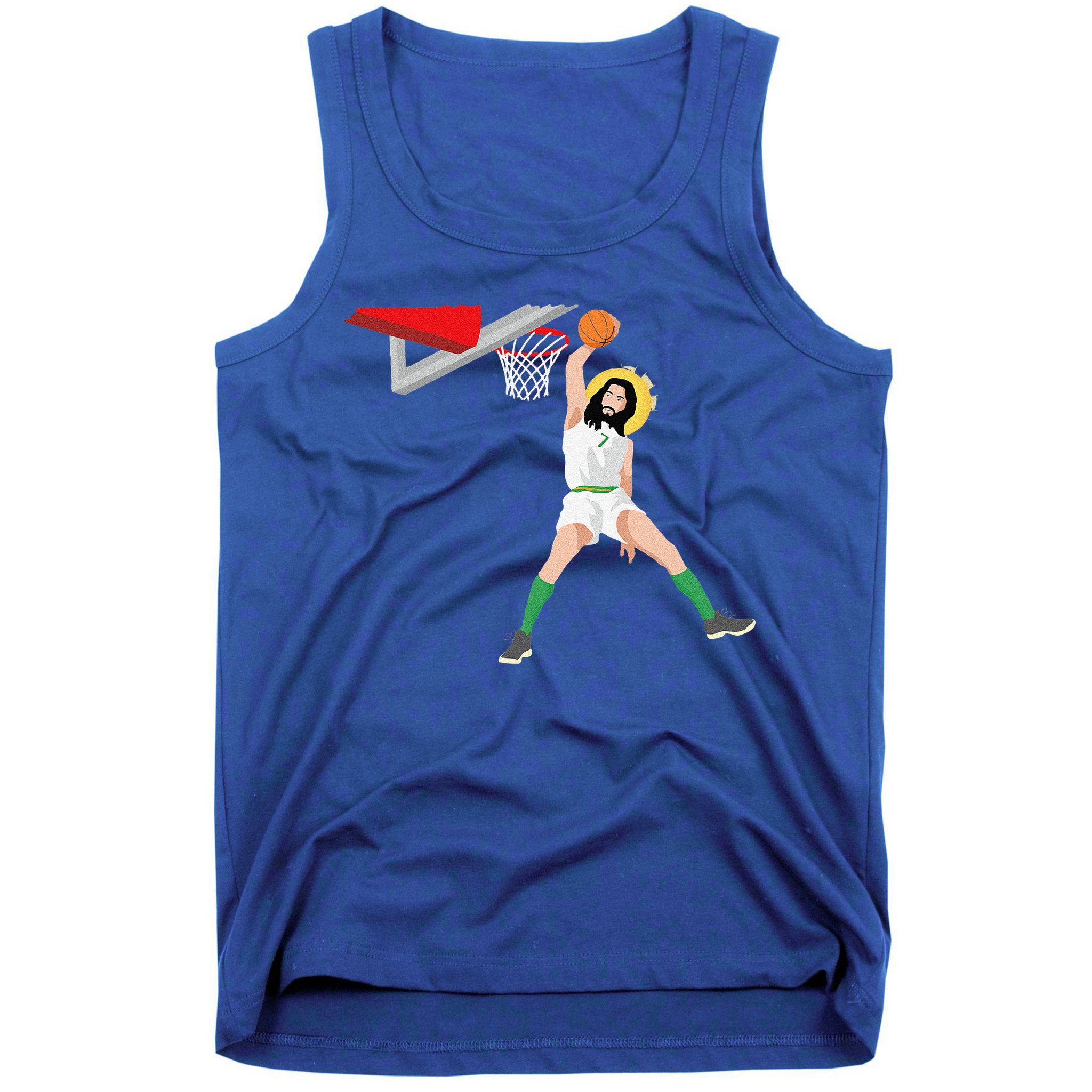 Funny Basketball Jesus Christian Humor Slam Dunk Tank Top