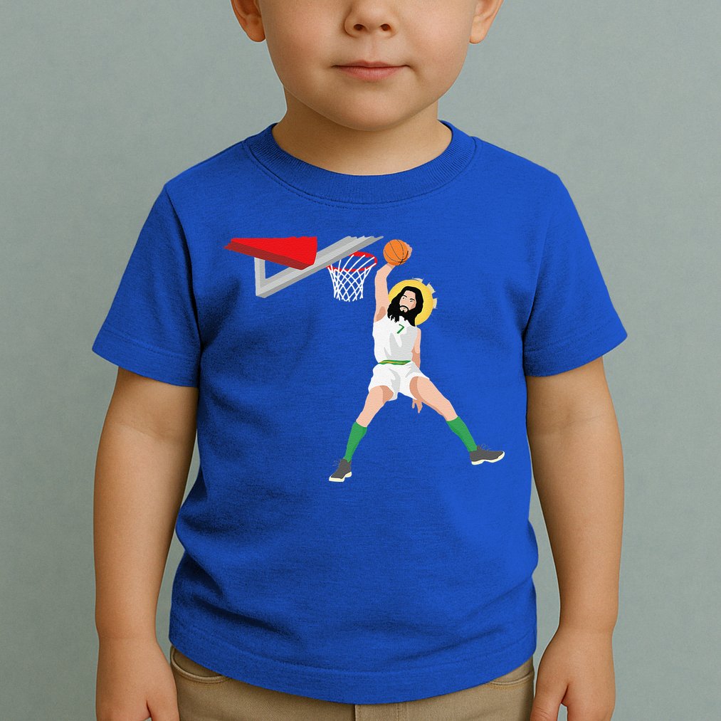 Funny Basketball Jesus Christian Humor Slam Dunk Toddler T-Shirt