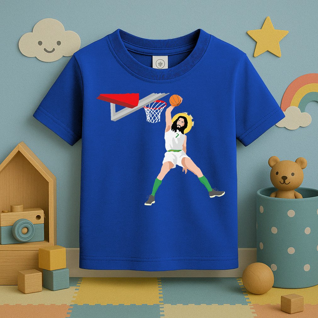 Funny Basketball Jesus Christian Humor Slam Dunk Toddler T-Shirt