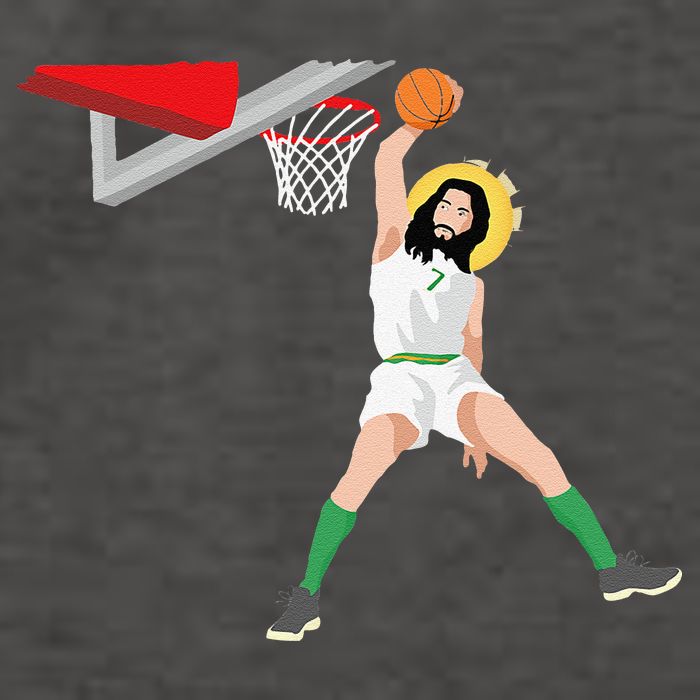 Funny Basketball Jesus Christian Humor Slam Dunk Vector Backpack