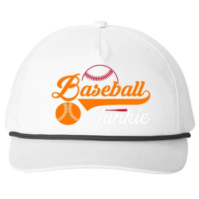 Funny Baseball Junkie Baseball Quote Baseball Lover Snapback Five-Panel Rope Hat