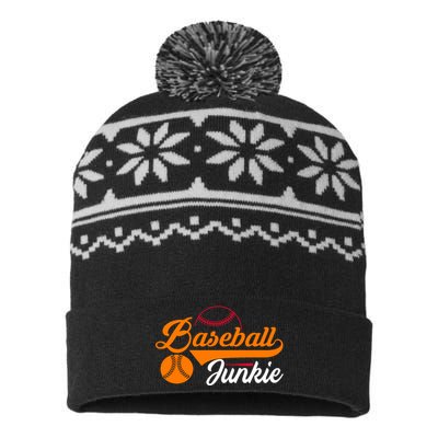 Funny Baseball Junkie Baseball Quote Baseball Lover USA-Made Snowflake Beanie