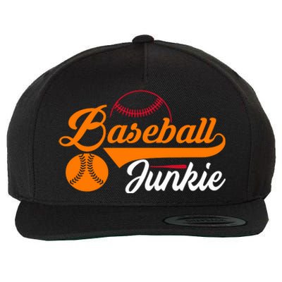 Funny Baseball Junkie Baseball Quote Baseball Lover Wool Snapback Cap