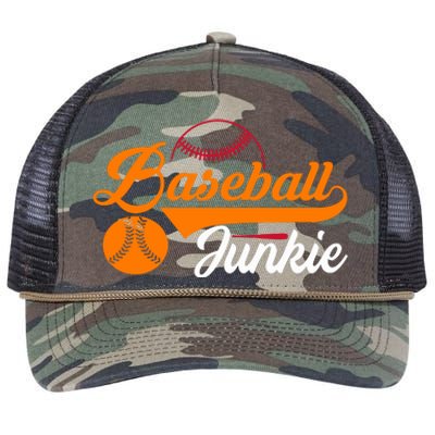 Funny Baseball Junkie Baseball Quote Baseball Lover Retro Rope Trucker Hat Cap