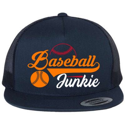 Funny Baseball Junkie Baseball Quote Baseball Lover Flat Bill Trucker Hat