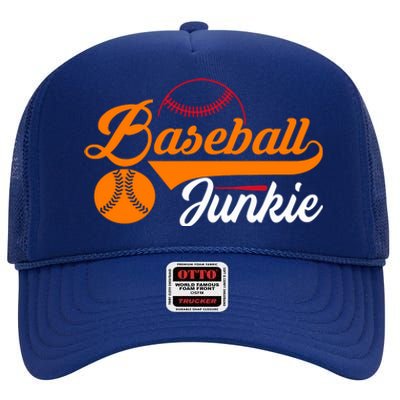 Funny Baseball Junkie Baseball Quote Baseball Lover High Crown Mesh Back Trucker Hat