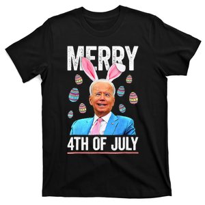 Funny Bunny Joe Biden 4th Of July Happy Easter Day T-Shirt