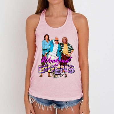 Funny BidenS Joke Weekend At BidenS For Women's Knotted Racerback Tank