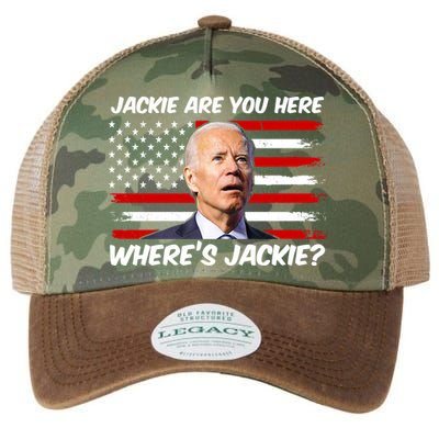 Funny Biden Jackie Are You Here Where's Jackie? Legacy Tie Dye Trucker Hat