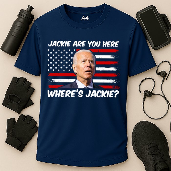 Funny Biden Jackie Are You Here Where's Jackie? Cooling Performance Crew T-Shirt
